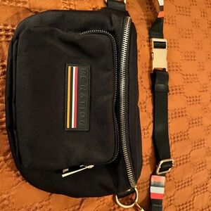 P.E Nation Black Belt Bag with Multicolor Strap